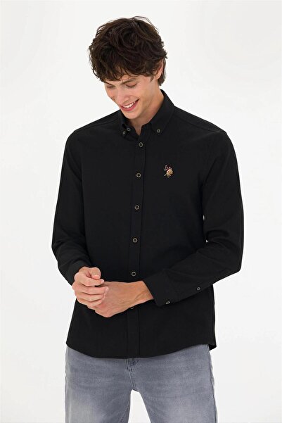 U.S. Polo Assn. Erkek Siyah Gömlek Uzunkol Basic