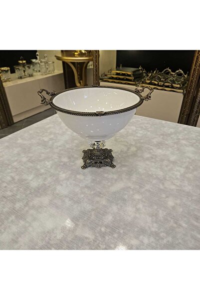 MaviDamla 10 Pieces Porcelain Presentation Set Antique with Handle Casted Edge Framed Foot