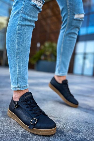 Chekich Ch191 Ckt Side Buckle Men's Shoes Black