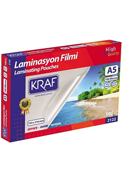 KRAF LAMİNASYON FİLMİ PARLAK A5 105 MİC 100'LÜ 2122