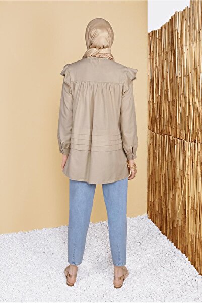 TRENDTESETTÜR Beige Women's Tunic - Flywheel Detailed 00001