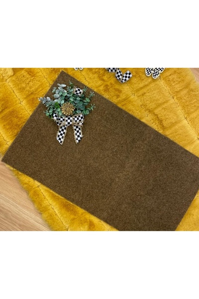 Marrone Süslü Paspas Kapı Süsü Paspas Takımı Tek Paspas Mackenzie Kurdele Dam...