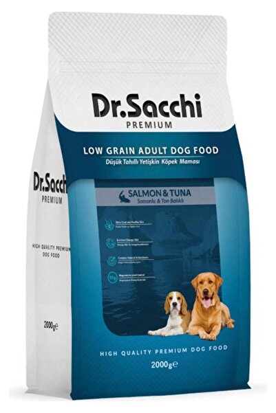 Dr. Sacchi Premium Düşük Tahıllı Somonlu ve Ton Balıklı Yetişkin Köpek Maması...