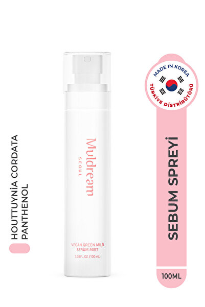 Muldream Vegan Green Mild Serum Mist Hassas Ve Akneli Cilt Sebum Dengeleyici Sprey Serum Kore 100ml
