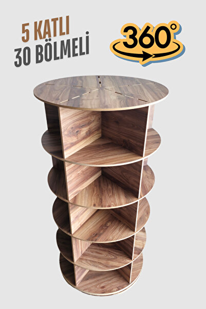ihtiyacal 360° Dönen Ayakkabılık, Kitaplık, Teşhir Standı Çok Amaçlı Yuvarlak...