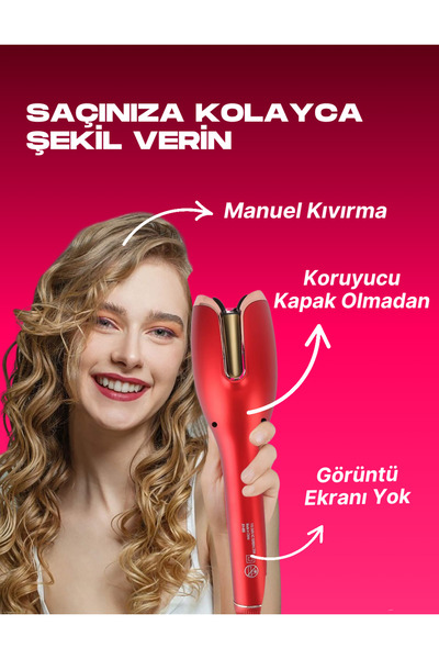 CLNK Lale Bukle Makinası Süper Kolay Otomatik Saç Maşası - Kalın Su Dalgası 25mm