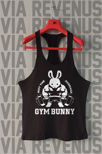 Vordevia Gym Bunny Front and Back Printed Tank Top Sports Tank Top
