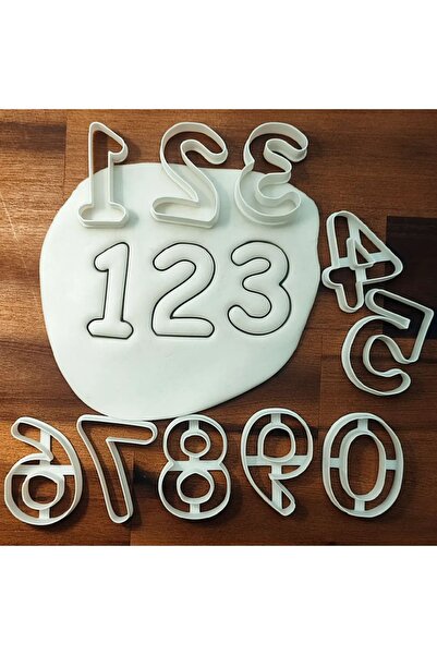 zscraft Sayılar Kurabiye Kalıbı Şekillendirici Kurabiye Kesici Seti Şeker Hamuru Kalıbı (0-9)