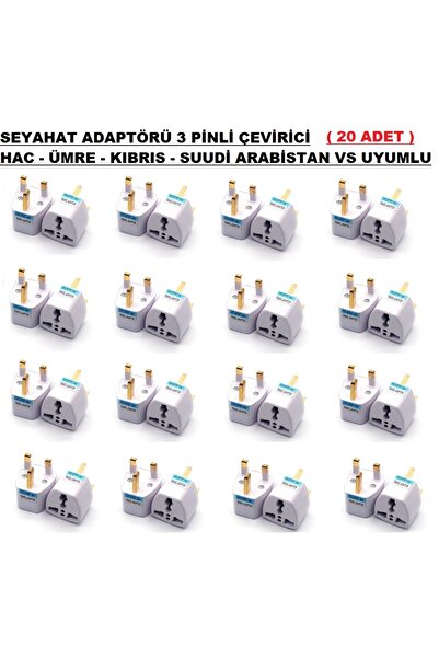 Derwell Hac Ümre Ingiltere Hong Kong Irlanda Kıbrıs Seyahat Fişi Adaptörü Suu...