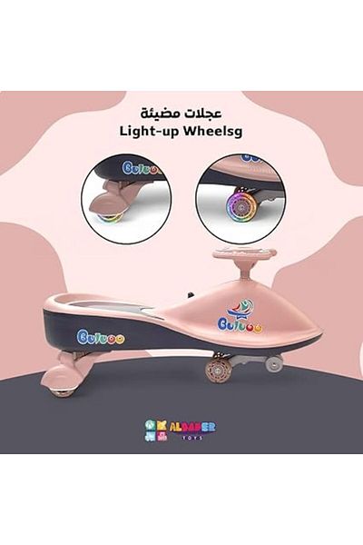 ALBADER سيارات الأرجوحة السحرية للأطفال - سيارة تويستر ماجيك للأطفال مع عجلات LED، سيارة دفع للأطفال