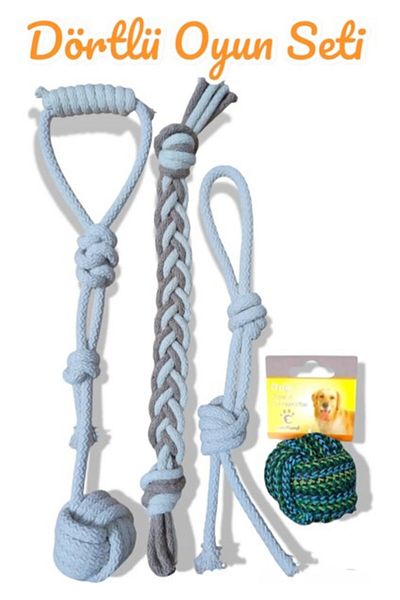 724 AVM 7-24 Avm Washable Hygienic Dog Toy Bite, Scratch and Horse Fetch Four Play Set