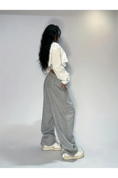 CAONNES Gri Kadınlar İçin Şık Düz Renkli İpli Bel Pantolon - Şık Rahat Her Mevsim İçin Mükemmelfc