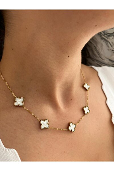 staınless steel قلادة البرسيم الأبيض