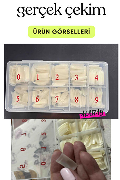 alaraycosmetics Özel Saklama Kutusunda Yarım Ay Protez Tırnak Uzatma Tips 10 ...