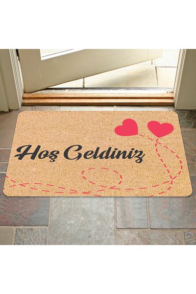 M&H Quality Bine ați venit scris Coco Look Decorativ Ușă Exterior Față și Covoraș de interior
