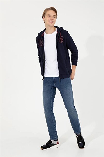 U.S. Polo Assn. Kapüşon Yaka Lacivert Erkek Sweatshırt Garensk022