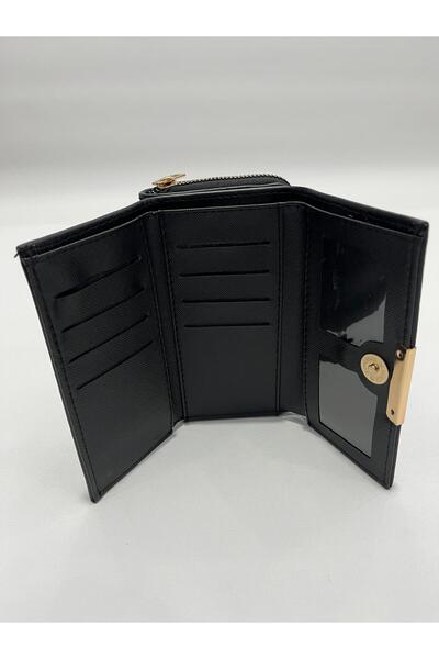 SHIKIRTI Portofel de damă de mărime mare cu închidere cu fermoar și secțiune pentru carduri