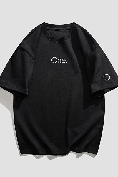 cc collection Tricou oversize unisex imprimat cu detaliu pe mâneci