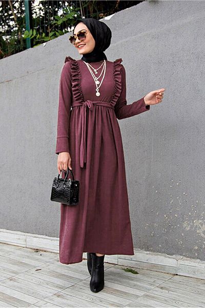 TRENDTESETTÜR Γυναικείο ροζ (ΤΡΙΑΝΤΑΦΥΛΛΟ) Φόρεμα με λεπτομέρεια με ζώνη 7066