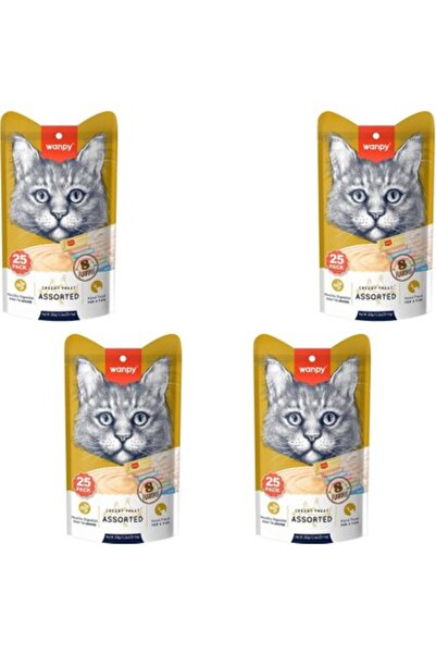 Wanpy Karışık 8 Lezzetli Krema Kedi Ödülü 25x14 gr X 4 Adet