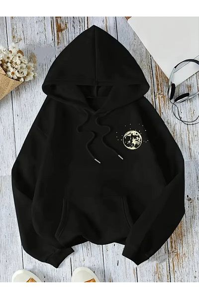 LAND MODA Φούτερ Unisex με μαύρο στάμπα