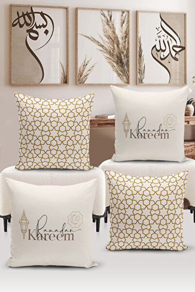 Bertille Home Ramazan Serisi Çift Tarafı Dijital Baskılı  4'lü Kırlent Kılıfı...