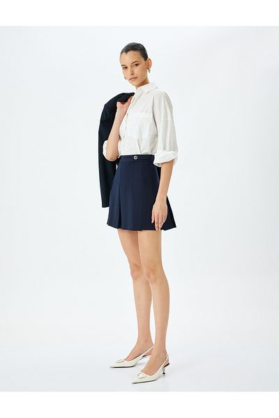 Koton New Season Standard Waist A-Line Pleated Mini Skirt