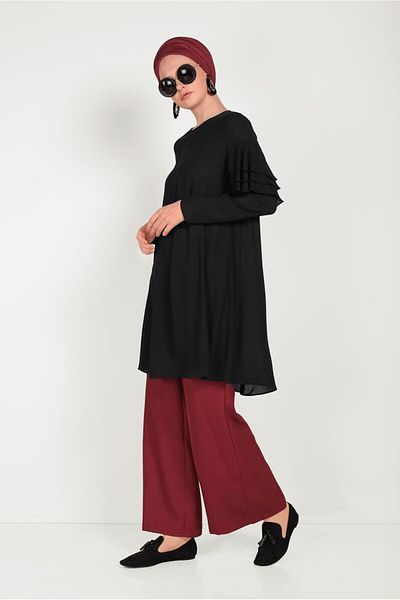 TRENDTESETTÜR Women's Red Wide Leg Trousers 70072