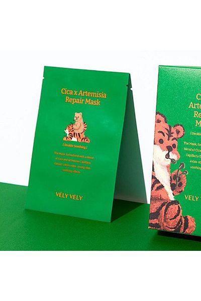 VELY VELY Vely Velycica X Artemisia Repair Mask 1Ad Revitalizing Mask with Wormwood and Centella Extract