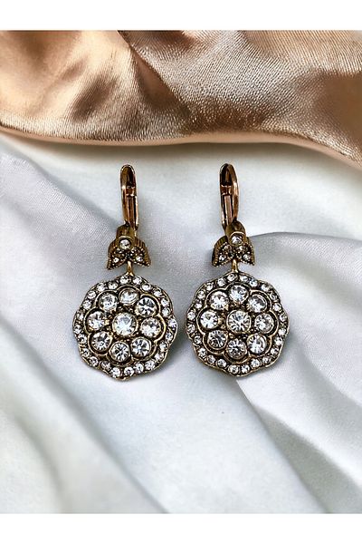 FAYRA ACCESSORIES أقراط مرصعة بالألماس من حجر الكريستال