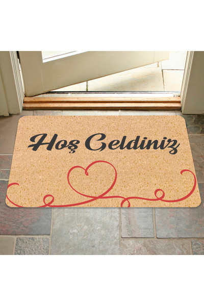 M&H Quality Welcome Written Coco Look Decorative Door Front and Interior Mat