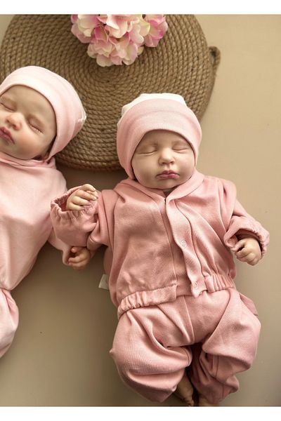 Mama Miel Baby 3-Piece 2-Piece Set - Jacket, Pants, and Beret (Pink & Dusty Rose)