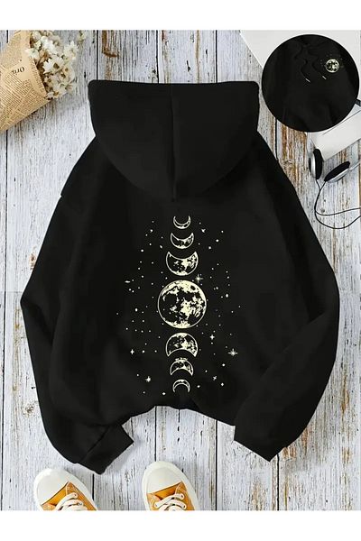 LAND MODA Φούτερ Unisex με μαύρο στάμπα