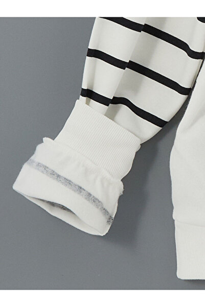 LC Waikiki LCW Kids Ecru Hooded Snoopy Printed Χοντρό φούτερ για κορίτσια