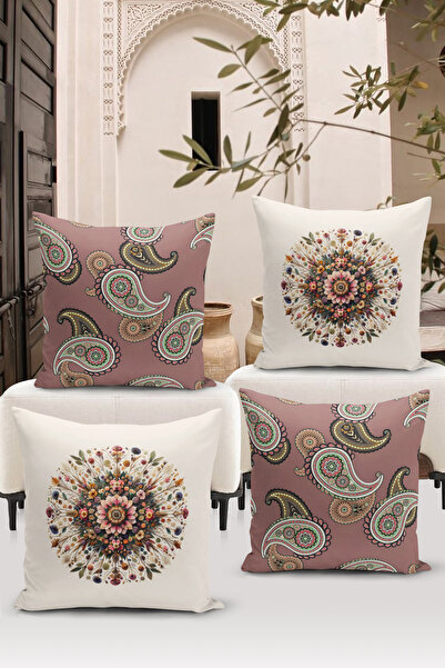Bertille Home سلسلة رمضان - طقم غطاء وسادة رمي مطبوع رقميًا على الوجهين مكون ...
