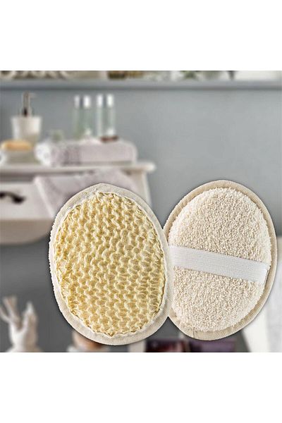 İndiriminVar Natural Fiber Bnyo Shower Pouch - Handle Elastic, Face and Body Cleansing