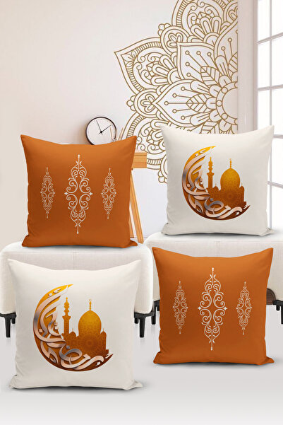 Bertille Home سلسلة رمضان - طقم غطاء وسادة رمي مطبوع رقميًا على الوجهين مكون ...