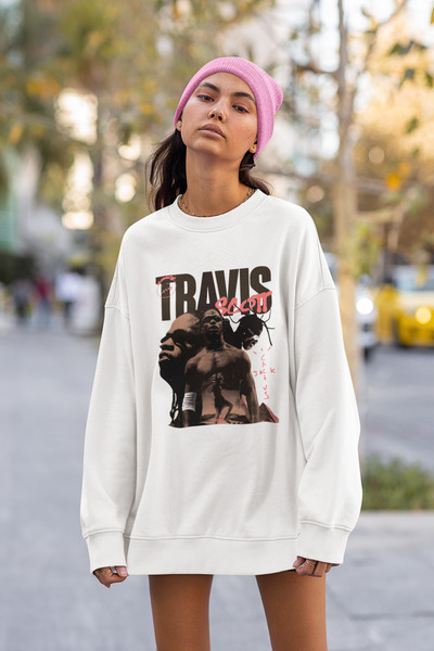 SEVBANO Dizajn Travis Scott, unisex oversize majica sa printom, za pevače i r...