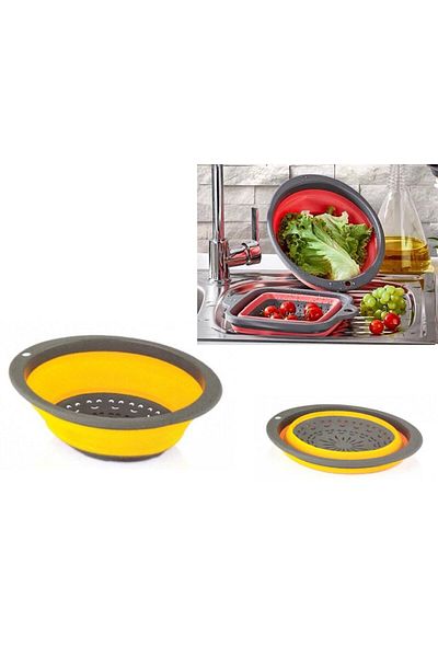 İndiriminVar 2 Pieces Accordion Folding Strainer - Vegetable Fruit Washable