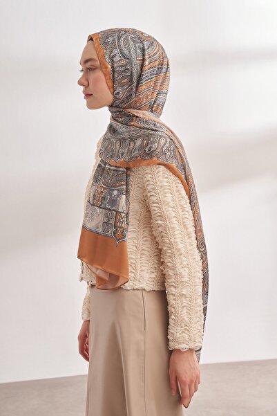 ARMANDA Μυστικό μοτίβο εισαγόμενο σάλι Voile - Camel Hair