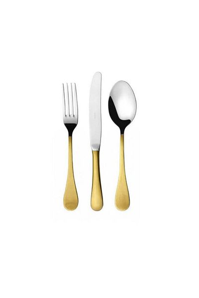 HERDMAR Rocco Semi Gold 87 Piece Cutlery Set for 12 People