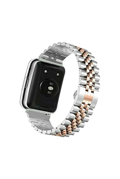 FirstModel Huawei Watch Fit Uyumlu Rolex Stil Paslanmaz Çelik Kordon Pim Çevi...