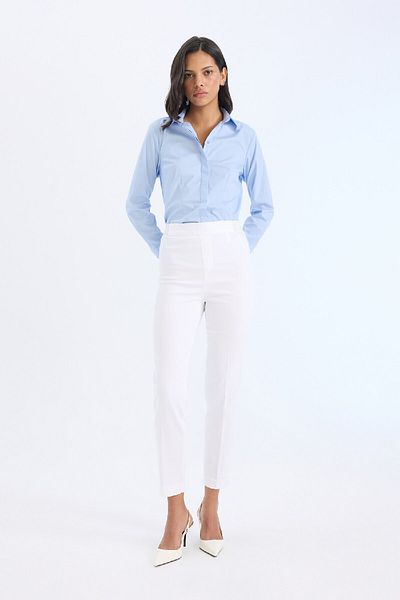 DeFacto Satin-Zigarettenhose – gerade Taille, elastisches Bein, normaler Schnitt J8743az25sm