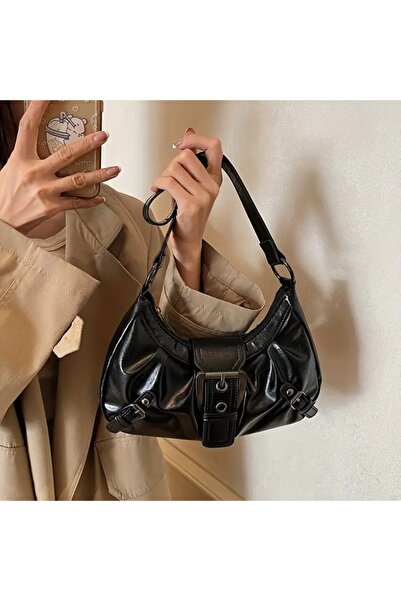 Y2K Style Women's Heart Vintage Suni Deri Omuz Çantası