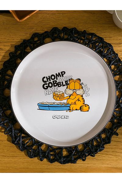 LC Waikiki Lcw White Garfield Printed Ceramic Plate 28 cm