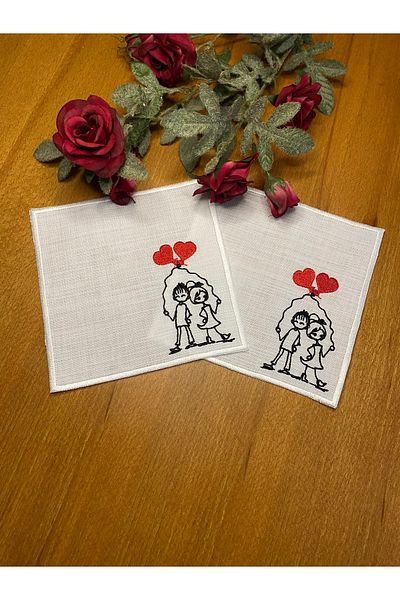 Smiling Home 2 Valentine's Love Themed Cocktail Presentation Napkins