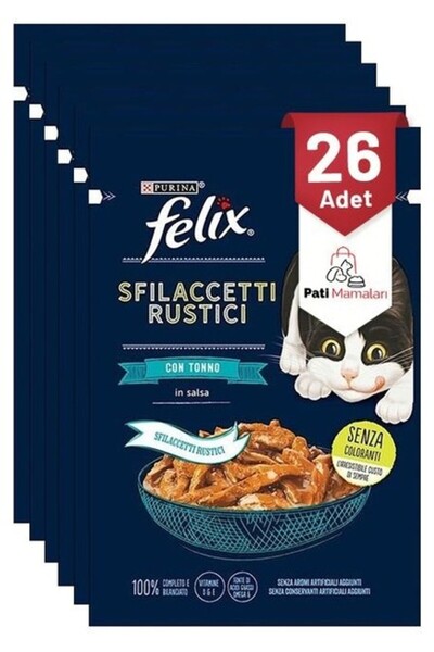 FELIX Felix Lezzetli Et Dilimleri Ton Balıklı 80 Gr 26 Adet
