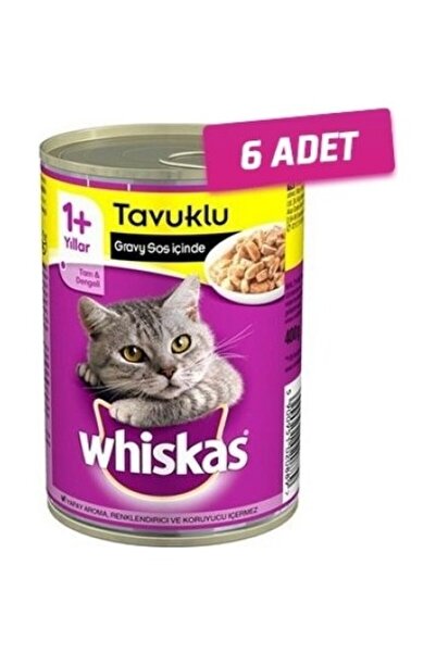 Whiskas 6 Adet - Tavuklu Yetişkin Kedi Konservesi 400 gr