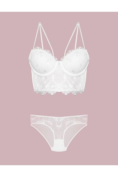 Nurteks Costum de sutien bustier din dantelă cu sârmă 4491