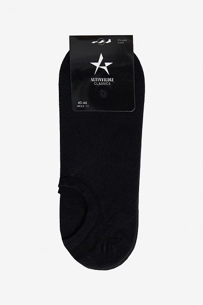 ALTINYILDIZ CLASSICS Men's Black Bamboo 3-Pack Sneaker Socks
